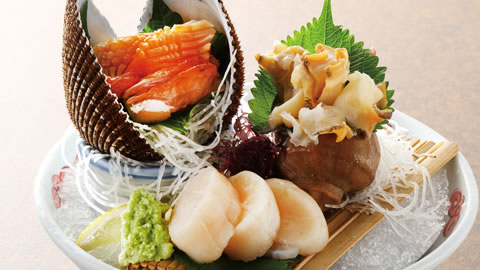 おすすめ貝類の三種盛り